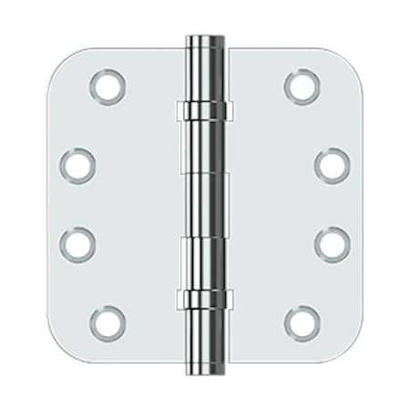 Deltana 4 x 4 x 5/8 Radius Ball Bearing Hinge; Bright Chrome Finish DSB4R5B26