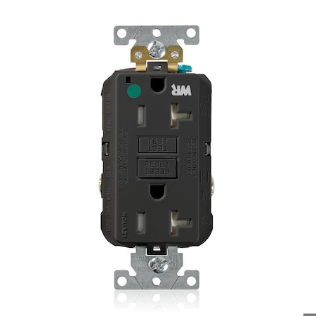Leviton SmartlockPro GFCI 20A WR/TR/HG/PI Black GFWT2-HGE