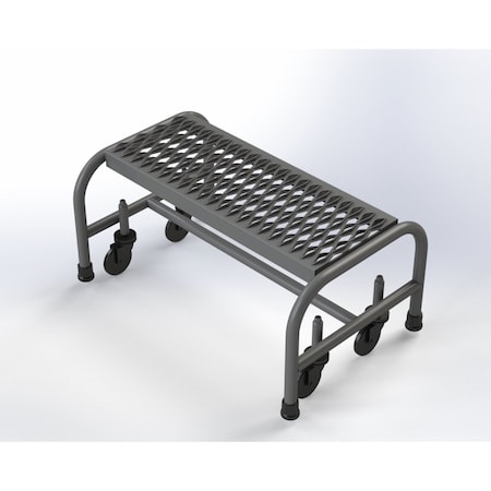 Ega Products 12" H Steel Industrial Rolling Ladder (Round Tube), 1 Steps, 450 lb. Load Capacity G1226SU