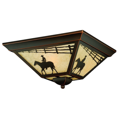Vaxcel Trail 14in Outdoor Flush Mount Bronze T0109