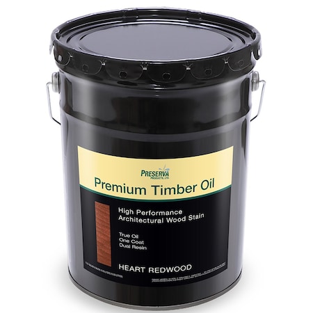 Premium Timber Oil 5 Gal Preserva Products, Ltd. Heart Redwood High Performance Architectural Wood Stain 70504