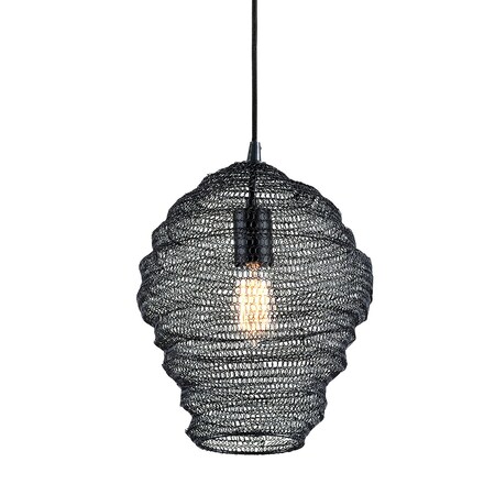 Troy Lighting Wabi Sabi 1 Light Pendant 13 In. Soft Black F6773-SBK