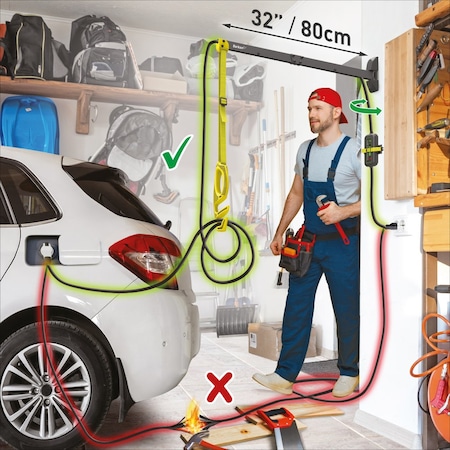 Barkan 32 in. 80cm Protective EV Charging Cable Wall Arm EV80WM