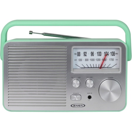Jensen Portable AM/FM Radio-Green MR-750-GR