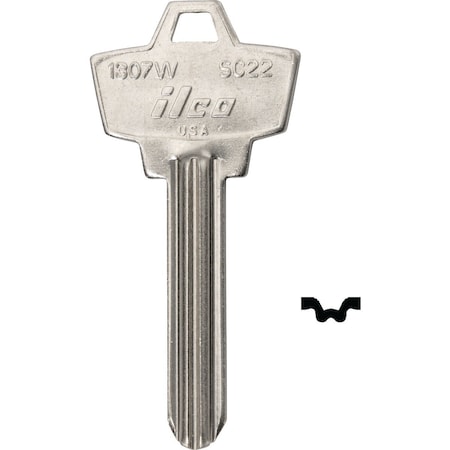 Ilco Schlage Nickel Plated House Key SC22 / 1307W, 10PK IAL0374300B