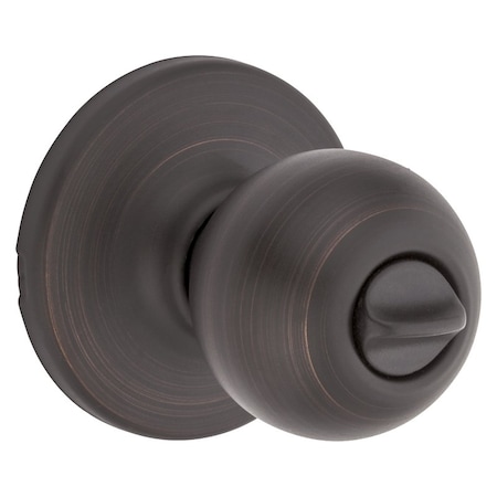 Kwikset Privacy Door Knob, Knob Handle, Brass, Venetian Bronze, 238 to 234 in Backset 300P11PRCALRCSV1