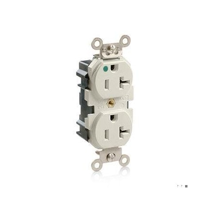 Leviton Straight Blade Receptacle, 5-20R, 20 A, 125V AC, Flush Mount, Self-Grounded M8300-T