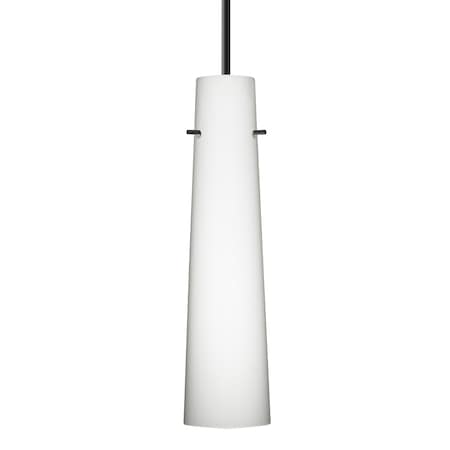 Besa Lighting Besa Camino Pendant, Opal Matte, Black Finish, 1x 5W LED 1BT-567407-LED-BK