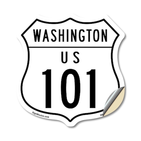 Signmission Washington Route Marker Shield Sign Us 1, 18 Inch X 18 Inch, Vinyl Decal SHI-D-18-475