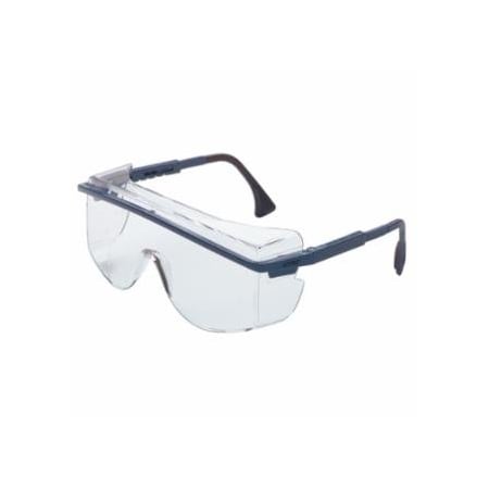 Uvex Astrospec OTG 3001 Eyewear, Clear Lens, Polycarbonate, Uvextreme AF, Blue Frame, 10PK 763-S2510C