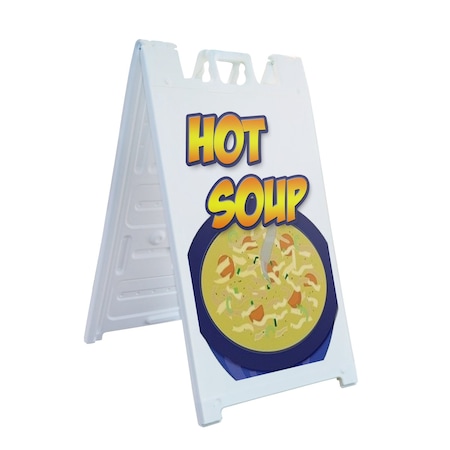 Signmission Hot Soup, A-Frame & 2 Decals Installed, Heavy-Duty Plastic Frame SBHD-D-2436-Hot Soup