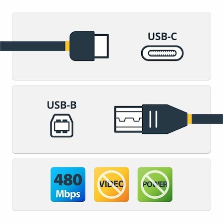 Startech.Com 3M 10FT USB C TO USB B PRINTER CABLE - M/M - USB 2.0 USB2CB3M