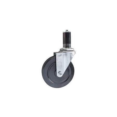 Service Caster 5'' Hard Rubber Wheel Swivel 1-3/8'' Expanding Stem Caster SCC-EX20S514-HRS-138