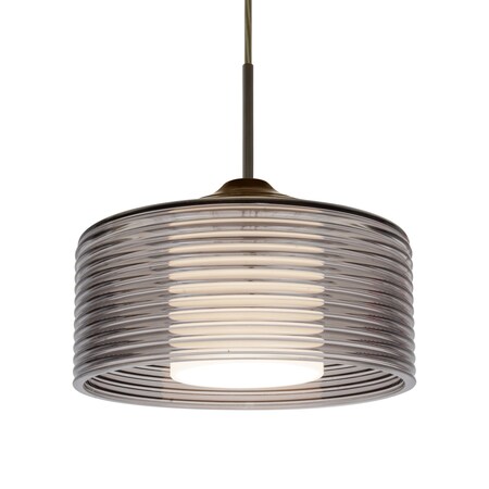 Besa Lighting Besa Belu Pendant, Smoke, Bronze Finish, 1x 5W MAX E26 Base 1JT-BELUSM-LED-BR