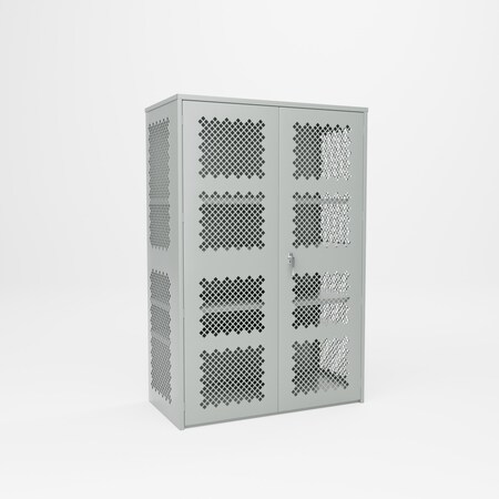 Pucel Heavy Duty Storage Cabinet, 48 in W x 72 in H x 24 in D, Perforated Doors and Sides, Gray HDSC-4872-24-4-PERF
