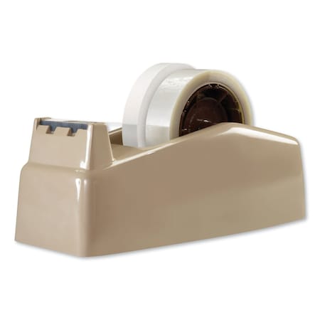 Scotch Two-Roll Desktop Tape Dispenser, 3in Core, High-Impact Plastic, Beige C-22