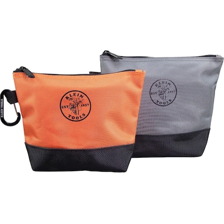Klein Tools Zipper Bag, Stand-Up Tool Pouch, 2-Pack 55470