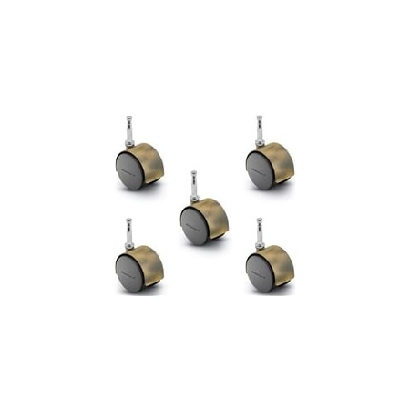 Shepherd Hardware Pacer Hooded Caster Antique Plate 50mm Dia, 5/16'' x 1-1/2'' Grip Neck Stem, 75 lbs Cap, 5PK PPA50302WA-5