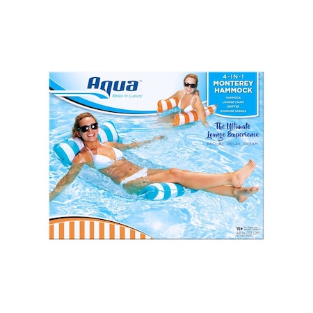 Aqua Leisure Pool Lounge Assorted Fabric/Mesh Inflatable 4-in-1 Monterey Hammock Assorted AQL10061V