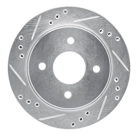 Dynamic Friction Co DFC Brake Rotor - Drilled and Slotted - Silver 631-56014L