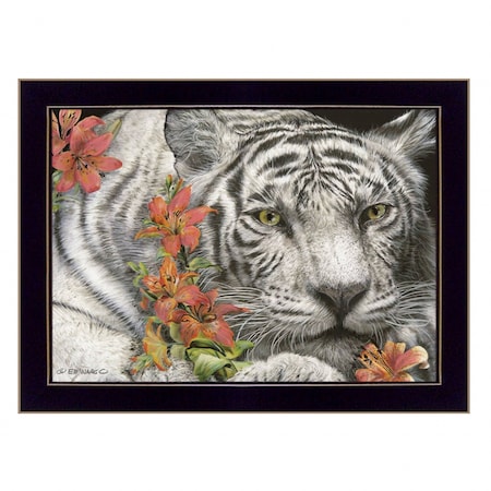 Homeroots Tiger Lily 1 Black Framed Print Wall Art 415872