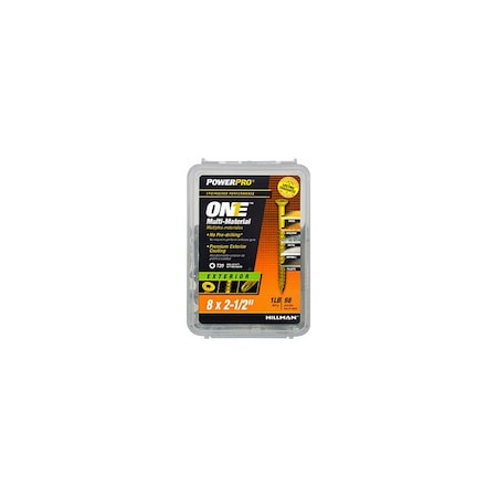 Hillman Multi-Material Screw POWERPRO ONE No. 8 X 2-1/2" L Star Flat Head 1 lb Bronze, 91PK 116828