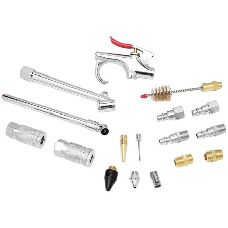 Performance Tool 17 pc. Air Accessory Kit, Blow Gun, Air Gauge, Tire Chuck, Nipples M611