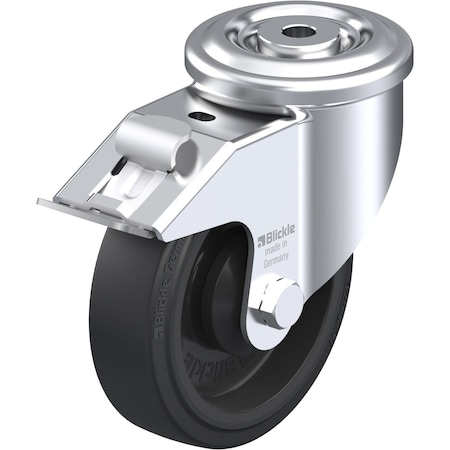 Blickle Kngpn Swvl Cstr, Solid Rubber, 5", Brake LKR-POEV 125KA-FI