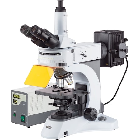 Amscope FM820 Epi-fluorescence Trinocular Compound Microscope 40X-1000X w/1.4MP Cooled Monochrome CCD Camer FM820T-MF143