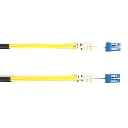 Black Box OS2 9/125 SINGLEMODE FIBER OPTIC PATCH CABLE - OFNR PVC, LC TO LC, YELLOW, 3-M FOSM-003M-LCLC