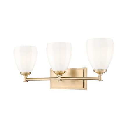 Z-Lite Oren 3-Light Vanity, 24 in W, Modern Gold 7004-3V-MGLD