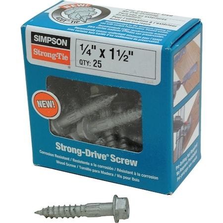 Simpson Strong-Tie Strong-Drive SDS 1/4''x1-1/2'' Hvy Dty Connector Screw, 25 Ct. SDS25112-R25