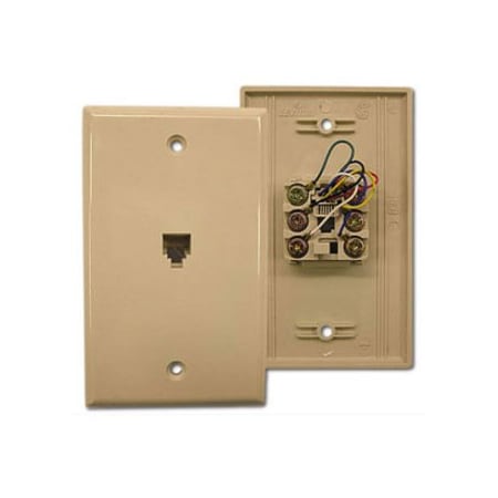 Leviton Telephone Wall Jack, White 40238-W