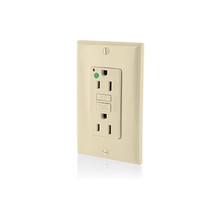 Leviton Self-Test GFCI Receptacle, Hospital Grade, 15 Amp, 125 Volt, 5-15R NEMA GFNT1-HGI