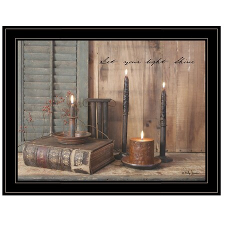 Homeroots Let Your Light Shine 5 Black Framed Print Wall Art 404626