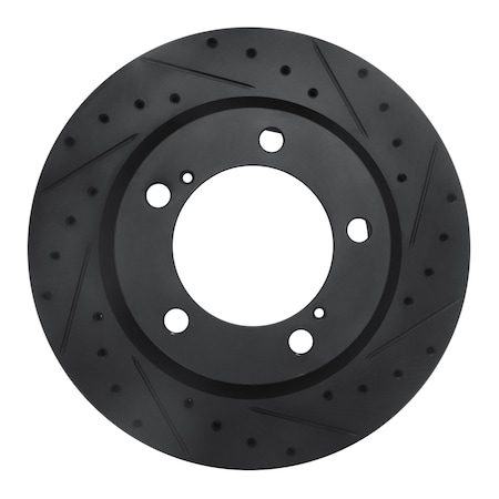 Dynamic Friction Co DFC Brake Rotor - Drilled and Slotted - Black 633-76140R