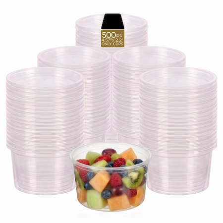 Eco Harmony Products Deli Container Cup, Clear Plastic (Cup Only), 12oz, 500 Pack 804531