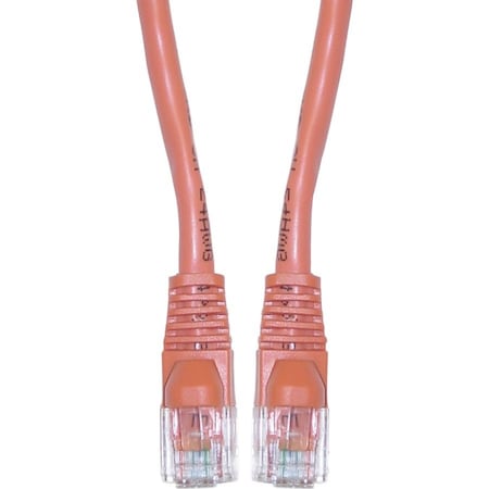 Cable Wholesale Cat5e Orange Copper Ethernet Patch Cable, Snagless/Molded Boot, POE Compliant, 7 foot 10X6-03107