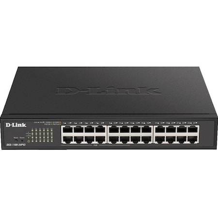 D-Link D-LINK SUPPORTS 24 PORTS, WITH 12 X 1GB POE, 12 X 1GB PORTS.  100 DGS-1100-24PV2