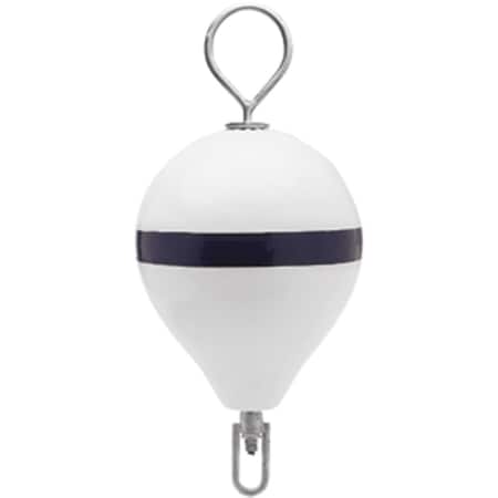 Polyform U.S. CM-3SS with STR Polyform Mooring Buoy with SS 18 .in Diameter - White Blue Stripe CM-3SS W-STR