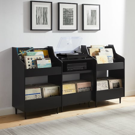 Crosley Liam 3-Piece Record Player Stand And Vinyl Storage Set KF13124BK