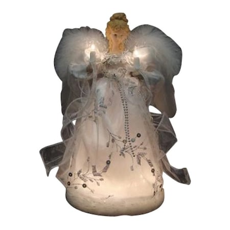Santas Forest PreLit Christmas Figurine, 9 in H, Angel, Internal LightMusic Internal Light 19353
