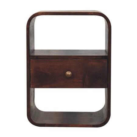 Homeroots 22" Chestnut Solid Wood One Drawer Nightstand 651502