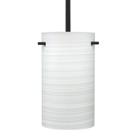 Besa Lighting Besa Tamburo 5 Stem Pendant, Chalk, Black Finish, 1x 11W LED 1TT-4005KR-LED-BK
