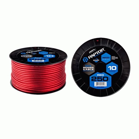 Raptor 250ft 10AWG Red CCA Mid-Series Cable R4R10-250