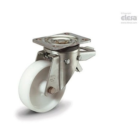 Elesa 450943 Medium-heavy duty castors Technopolymerng plate bracket, brake 450943