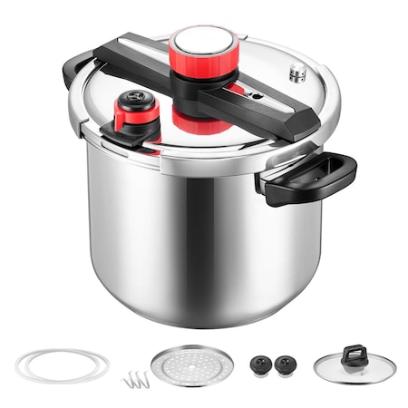 Vevor Pressure Cooker 6.3Qt Pressure Cooker Stainless Steel with Steaming Rack 22cm/6L