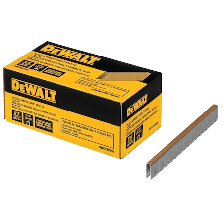 Dewalt Staples, Carpet, Crown, Painted, 20 Gauge DWCS20056