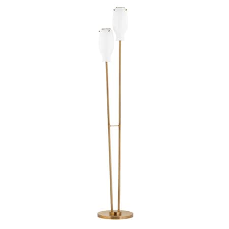 Troy Lighting Geyser 2 Light Floor Lamp 12 In. Patina Brass PFL1668-PBR