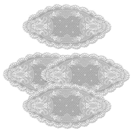 Heritage Lace 14 x 28 in. Floret Doily - White - Set of 4 FO-1428W-S